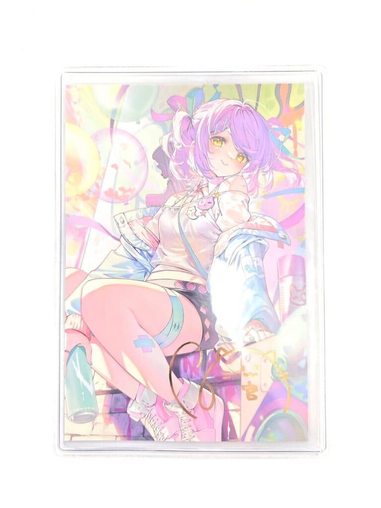 ぶいすぽっ! VTuber 紫宮るな 2周年記念2023 2周年グッズセット セット限定特典 複製箔押しサイン入りポストカード