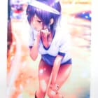 限定コラボの一枚!ピロ水 はにかみ彼女 コラボカフェ 宮月夕那 無防備な後輩 B2タペストリー 買取いたしました!