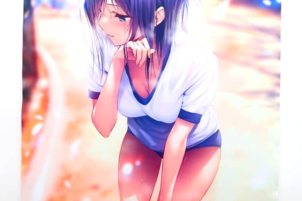 限定コラボの一枚！ピロ水 はにかみ彼女 コラボカフェ 宮月夕那 無防備な後輩 B2タペストリー 買取いたしました！