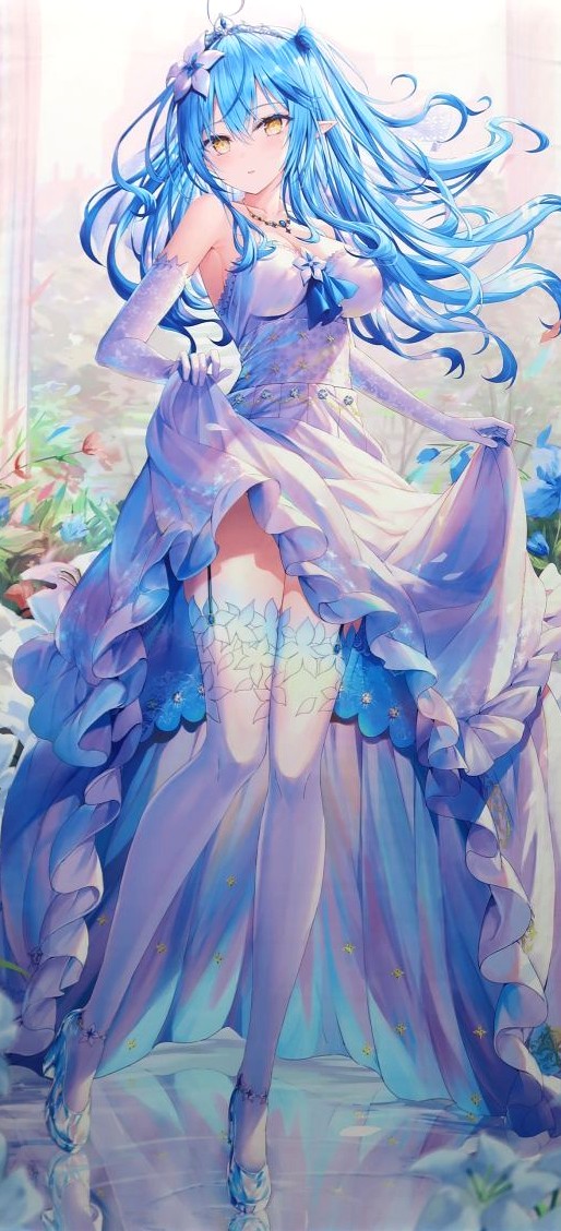 Rin☆Yuu(リン☆ユウ) ホロライブ 雪花ラミィ 等身大タペストリー ウエディングver